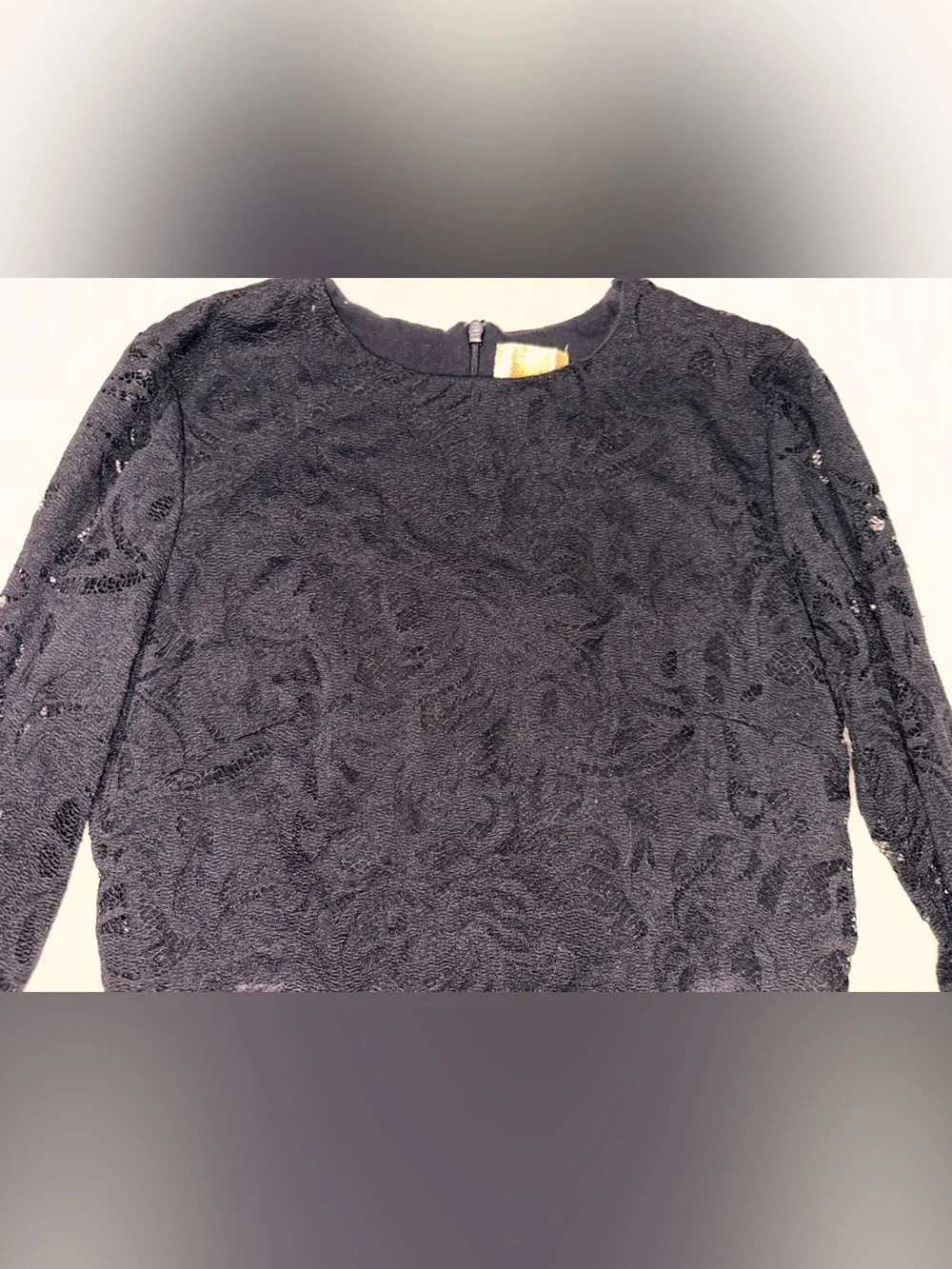 H&M Black Lace Long-Sleeve Cropped Top